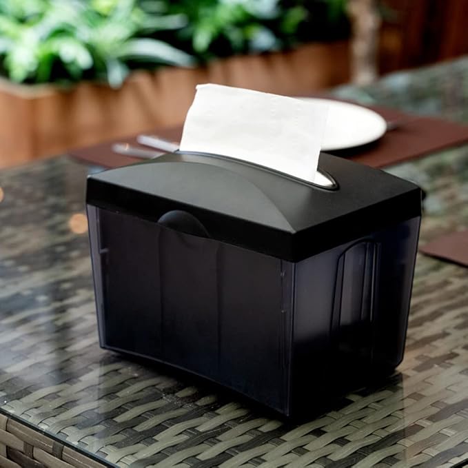 Restaurantware 7.5 x 6 x 6.3 Inch Napkin Holders 1 Rectangle Napkin Dispenser - Tabletop Easy Access Gray Plastic Commercial Napkin Dispensers Refillable For Countertops