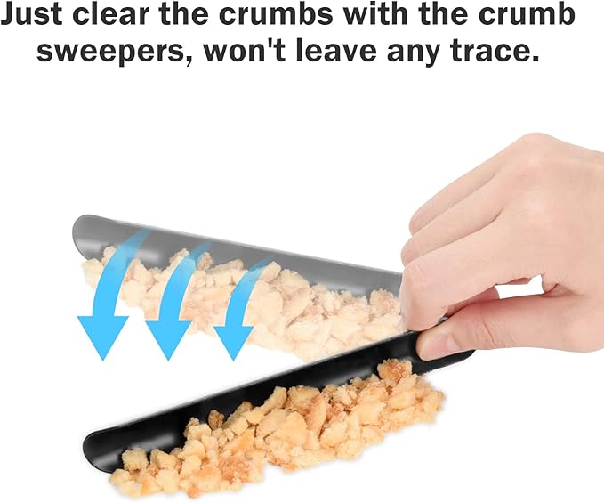 Crumbers, Table Cleaner Tool, Stainless Steel Crumbers for Servers, Bread Crumber, Crumb Sweeper, Restaurant Table Scraper for Crumbs on Table for Servers, Waiters and Waitresses (3 PACK, Black)