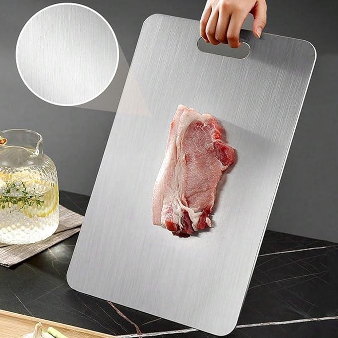 Titanium Cutting Board - 2025 New Upgrade 100% Pure Titanium Cutting Boards For Kitchen, 1 Pack Double-sided food-grade Cutting Board For Cutting Meats, Fruits And Vegetables (14"L x 10"W)