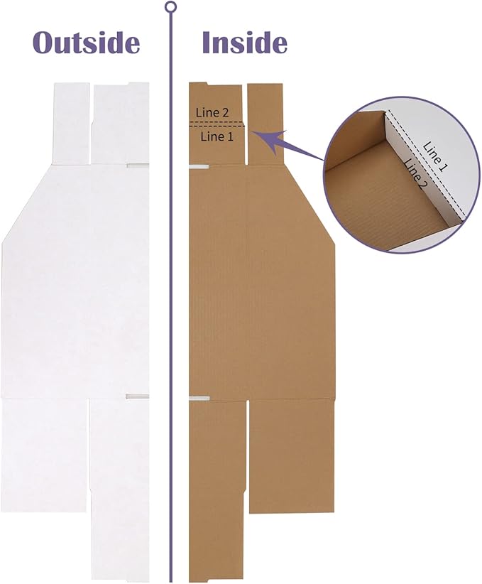 EXYGLO Cardboard Boxes, Pack of 35 Corrugated Storage Bins 12x4x4.5inch Pantry Organizer Bins for Shelves Garage Office Organization