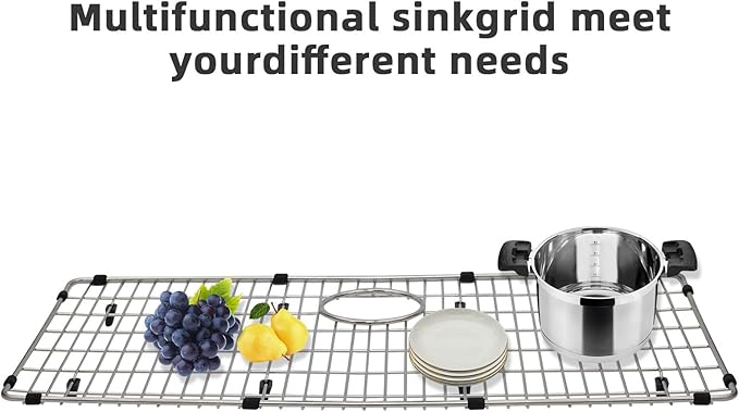 Kitchen Sink Grid Stainless Steel Sink Protector 26 x 14" Sink Rack for Bottom of Sink Compatible with EFRU281610T, EFRU2816T, and EFU281610T