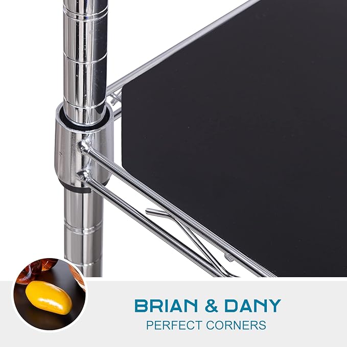 BRIAN & DANY Wire Shelf Liner 14" X 24", Heavy Duty Shelf Liners for Wire Shelving, Waterproof Protector Mats, Set of 5, Black