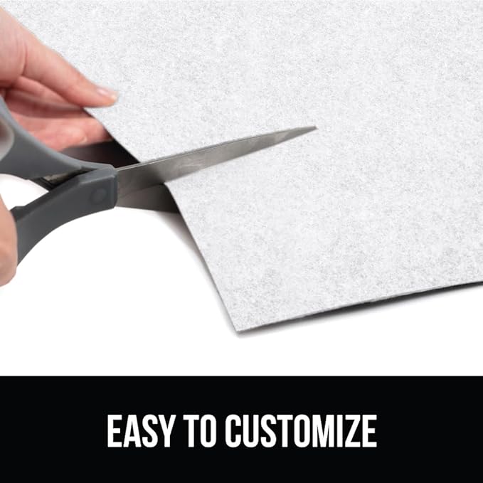 GORILLA GRIP LeakGuard Non-Adhesive Under Sink Mat for Kitchen Cabinet, Waterproof Quick Dry Shelf Liner, Durable Absorbent Felt Mats for Bathroom Sinks, Cabinets, Dresser, Easy to Trim, 24x30 White