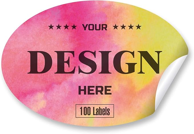 Custom Stickers Personalized Labels - Customized Stickers with Any Design Image Logo Text,Custom Thank You Label Stickers,Custom Stickers for Business Logo,100 Labels (Oval,4"x2")