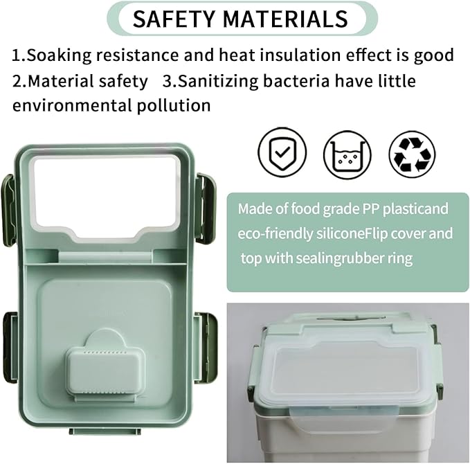 2 Pack Large Flour Storage Container 50 lb Airtight Rice Storage Container with Lid, Wheels, Measuring Cup, Scoop, Plastic Flour Sugar Bin Organizer for Grain Cereal, Rice Dispenser (Green)