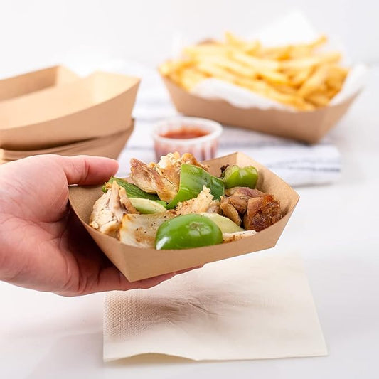 Karat FP-FT050K Kraft Paper Food Serving Tray, 0.5 lb Capacity, for Hotdog, Chips, Snacks, Pack of 1,000