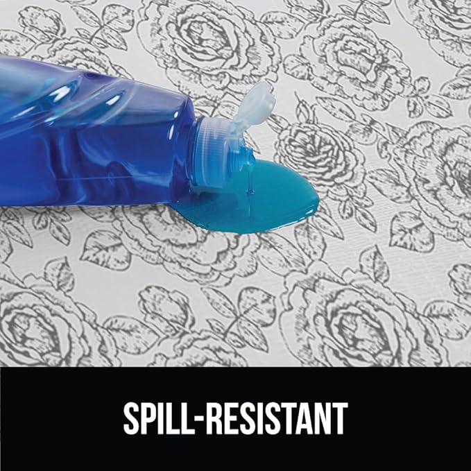 GORILLA GRIP DripGuard Shelf Liner, Non Adhesive Drawer and Kitchen Cabinet Protector, Slip Resistant BPA Free Smooth Surface Plastic Liners for Cabinets, Bathrooms, Closets, 17.5x240 Inch Floral Gray