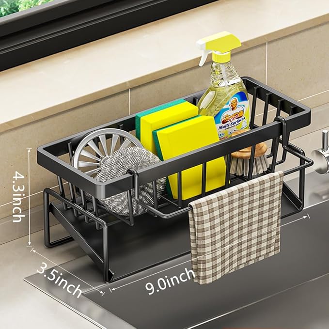 24 inch Kitchen Sink Drop in Stainless Steel Top Mount Sink with Brushed Finish, Single Bowl Workstation Sink with Basket Strainer and Kitchen Sink Organizer 23.6"D x 17.7"W x 8.3"H
