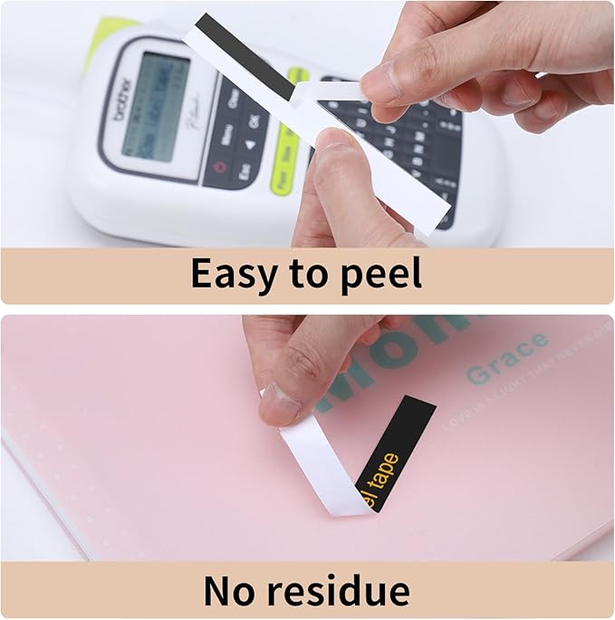 Replacement for Brother Label Maker Tape Gold on Black 12mm 0.47" P Touch Label Tape Gold TZe-334 TZe334, Compatible with Brother Label Maker PT-D220 PT-H110 PT-D210 PT-D400 PT-P710BT PT-D200, 5-Pack