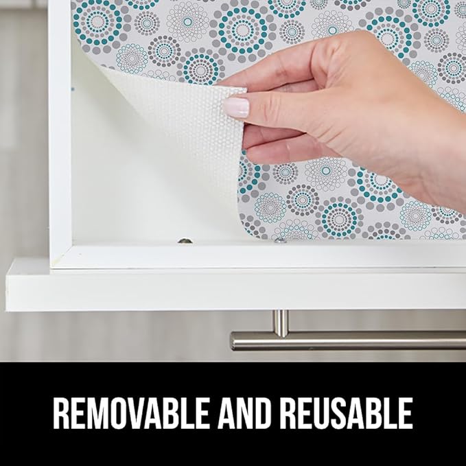 GORILLA GRIP DripGuard Shelf Liner, Non Adhesive Drawer and Kitchen Cabinet Protector, Slip Resistant BPA Free Smooth Surface Plastic Liners for Cabinets, Bathrooms, Closets, 12x120 Inch, Spiral