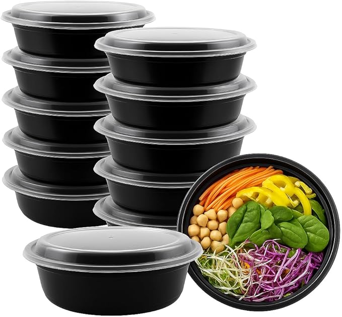 Ruthy's Outlet Meal Prep Containers with Lids, Food container bowl - BPA-Free, Stackable, Freezer & Dishwasher Safe, Reusable Food Storage for Lunch, Portion Control & Meal Prep (50 Pack, 32 oz)