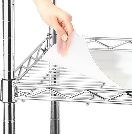 Frienda Set of 5 Wire Shelf Liner 14 x 30 Inch Heavy Duty Shelf Liners Packed Flat for Wire Shelving, Waterproof Non Adhesive Plastic Mat for Metal Rack Kitchen Shelves, Shoe Rack (Clear)