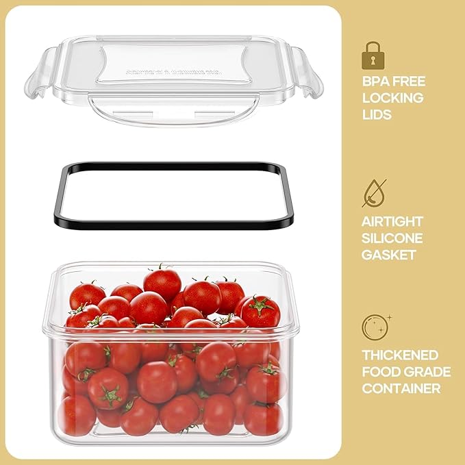 AISOON 40 Pcs 85oz Large Food Storage Containers with Lids, Reusable Meal Prep Containers for Kitchen Storage, Airtight Leakproof & BPA-Free Freezer, Microwave & Dishwasher Safe