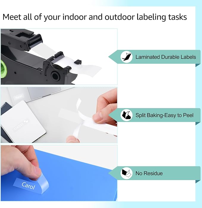 TZ TZe 24mm 0.94 inch Laminated Clear Tape Compatible for Brother P Touch TZ155 TZ-155 TZe-155 TZe155 Label Tape for Brother PT-D600VP E550W H500LI P710BT Label Maker, 5 Pack White on Clear