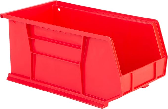 Hudson Exchange 15" x 8" x 7" Plastic Stackable Storage Bin and Hanging Container, Red