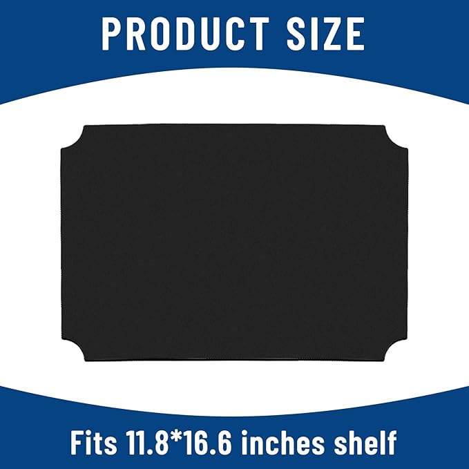 Frienda Set of 10 Wire Shelf Liner 11.8 x 16.6 Inch Heavy Duty Shelf Liners Packed Flat for Wire Shelving, Waterproof Non Adhesive Plastic Mat for Metal Rack Kitchen Shelves, Shoe Rack (Black)