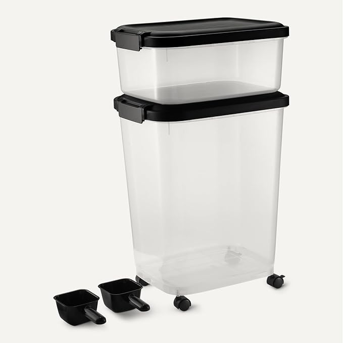Amazon Basics Pet Food Storage Container 30lbs+10lbs