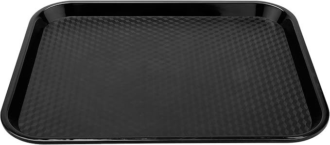 G.E.T. FT-16-BK BPA-Free Cafeteria / Fast Food Tray, 16.25" x 12", Black (Set of 12)