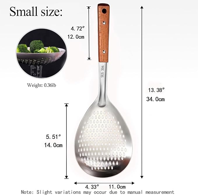 ANMIOU Spider Strainer Stainless Steel with Wood Handle for Deep Frying Pasta Cooking Kitchen Utensil