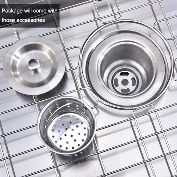 15x20 Inch Bar Sink Drop In Topmount Small Workstation Stainless Steel Single Bowl Kitchen Sink for Laundry Wet Bar Prep RV Office Outdoor Yard
