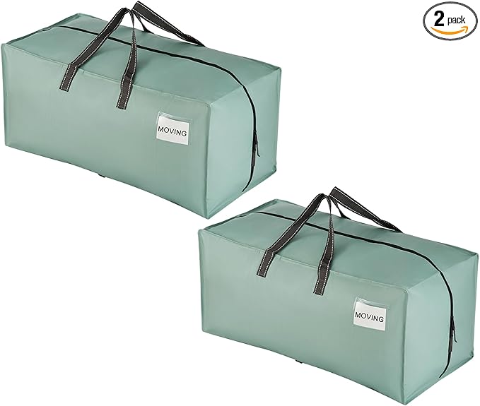 VENO 2 Pack Heavy Duty Moving Bags with Backpack Straps, Zippers & Handles, Extra Large Packing Bags for College Dorm Essentials, Moving Supplies Alternative to Cardboard Moving Boxes
