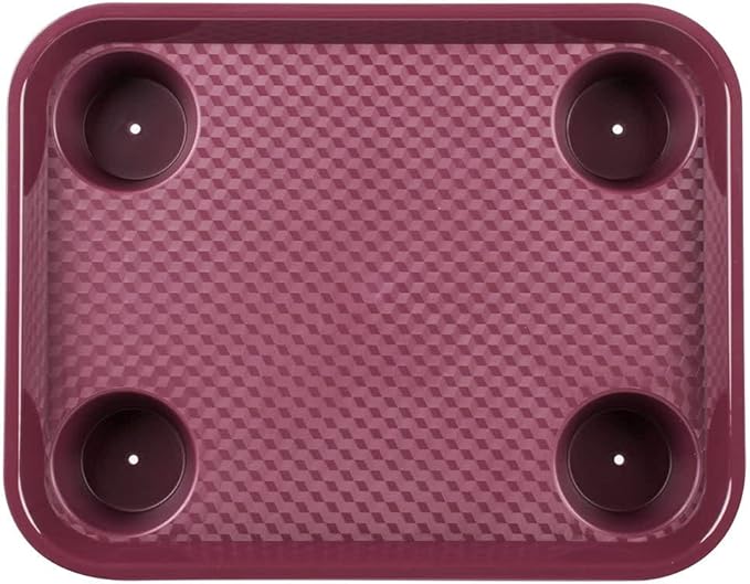 G.E.T. FT-20-BU BPA-Free Stackable Cafeteria / Fast Food Tray, 17" x 14", Burgundy (Set of 12)