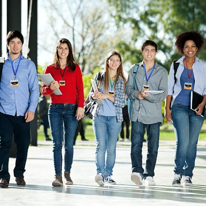 Ollain Badge Lanyards Neck Bulk Cruise Lanyards Lanyard with Clip for ID Card Name Tags Badge Holders (Navy Blue, 100 Pack)