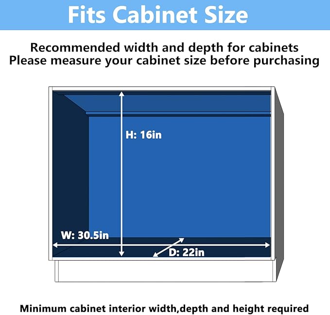 MODCART 2 Tier Individual Pull Out Cabinet Organizer 30" W x 21½" D, Heavy Duty Cabinet Pull Out Shelves, Slide Out Drawers Organization for Kitchen Cabinets Bathroom