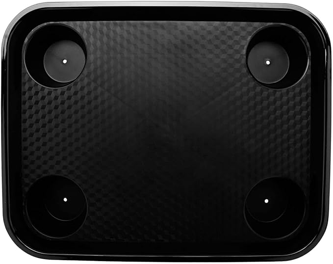 GET FT-20-BK BPA-Free Stackable Cafeteria / Fast Food Tray, 17" x 14", Black (Set of 12)