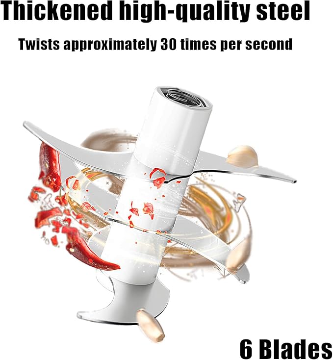 Electric Garlic Chopper, 320ML Portable Veggie Chopper, Rechargeable Vegetable Chopper,Garlic Grinder Masher Onion Chopper, Blender to Vegetable, for Ginger, Nuts,Chili, Fruit, Meat and Spices