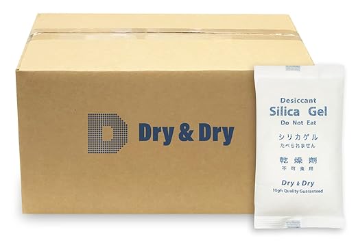Dry & Dry 500 Gram [50 Packets] Silica Gel Packets Desiccants, Silica Packets - Rechargeable Silica Gel Packs, Desiccants Packets, Silica Gel