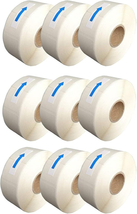 L LIKED Blank White 1 x 2 Inch Dissolvable Labels for Food Rotation Prep roll of 500 (9 Rolls)