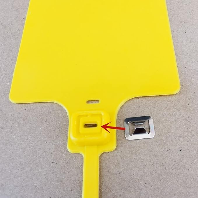 Plastic Seals Shipping Tags Logistics Use Big Sign Tie Large Label Tie, 255 mm Total Length, Package of 100 pcs (Yellow)