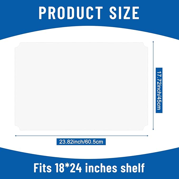 Frienda Set of 10 Wire Shelf Liner 18 x 24 Inch Heavy Duty Shelf Liners Packed Flat for Wire Shelving, Waterproof Non Adhesive Plastic Mat for Metal Rack Kitchen Shelves, Shoe Rack