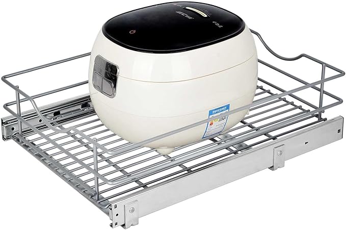 Pull Out Cabinet Organizer, (11½"W x 20" D), Soft Close Pull Out Cabient Drawer, Slide Out Cabient Organizer for pot and pan Kitchen Base Cabinet, Pantry Organization, Bathroom, Wire Basket