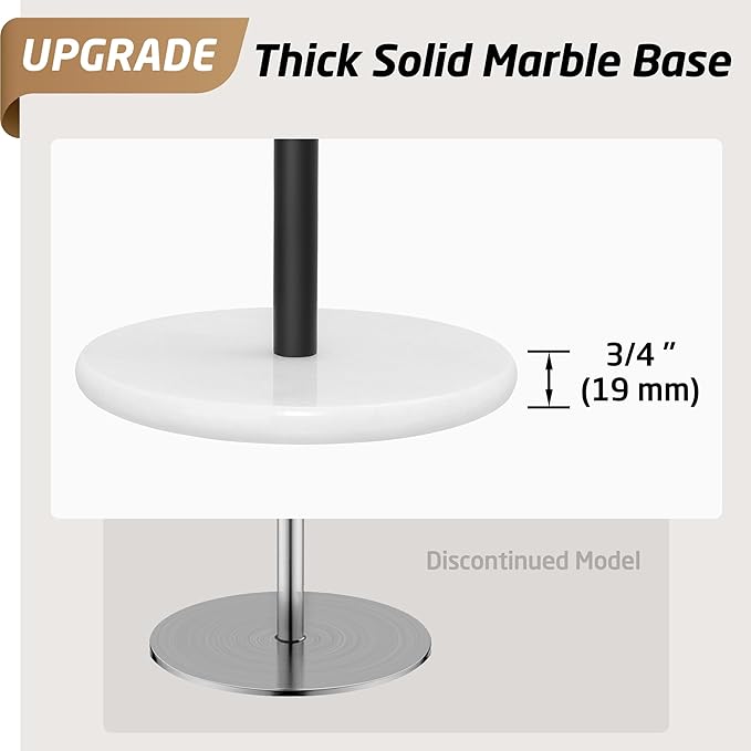 KES Paper Towel Holder Kitchen Standing Paper Towel Roll Holders with Marble Base for Standard or Jumbo-Sized Rolls Matte Black, KPH100-BK