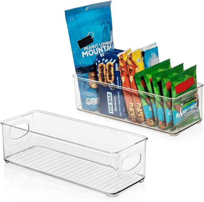 ClearSpace Plastic Pantry Organization and Food Storage Bin – Great Kitchen Storage – Fridge Organizer Bins – 4 Pack
