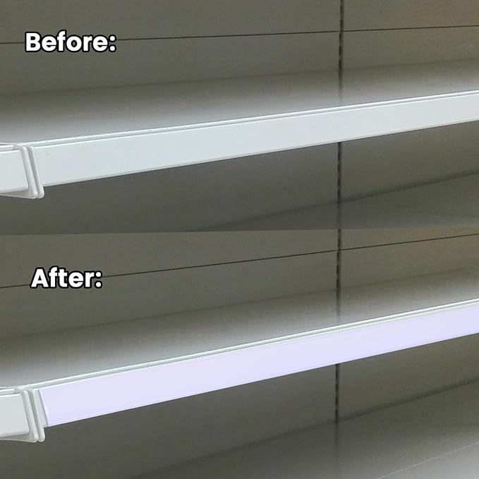 Pro Painter Shelf Label Strips, 100 Pack, 1.25'H, Clear Plastic Front/White Back, 48' Long, Self-Adhesive, Barcode Readable