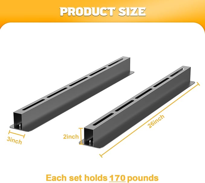 WALMANN Overhead Tote Storage Rails, Heavy Duty Garage Ceiling Bin Storage Rack Adjustable Garage Tote Slide Rail(5 Pack for 4 Bins, Bins Are Not Included)