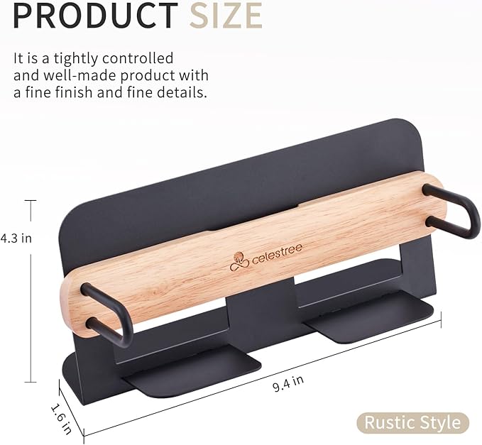 Celestree Unique Guest Towel Holder for Bathroom & Table - Modern Metal Napkin Dispenser with Rubber Weighted Arm, Rectangular Disposable Hand Towels Tray for Kitchen Steak Dinner, Vanity, Picnic