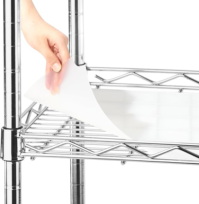 Frienda Set of 5 Wire Shelf Liner 10 x 16 Inch Heavy Duty Shelf Liners Packed Flat for Wire Shelving, Waterproof Non Adhesive Plastic Mat for Metal Rack Kitchen Shelves, Shoe Rack