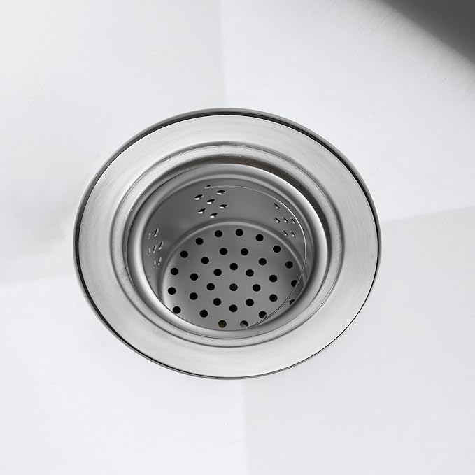POPFLY SUS 304 Stainless Steel Deep Sink Strainer Basket – Fits Standard 3-1/2" Kitchen Drains, 2.5" Replacement Option – Removable Drain Basket with Handle for Easy Food Debris Cleaning