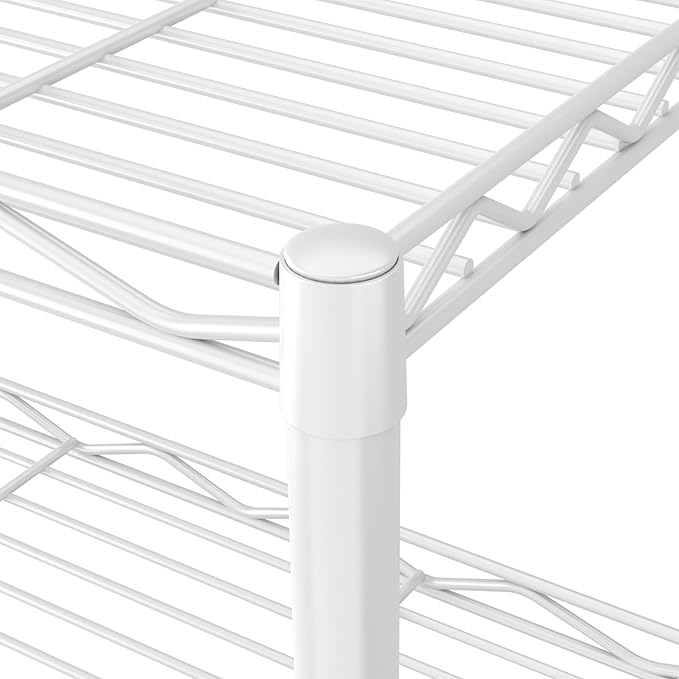 HOMEFORT 5-Tier Wire Shelving 5 Shelves Unit Metal Storage Rack Durable Organizer Perfect for Pantry Closet Kitchen Laundry Organization in White