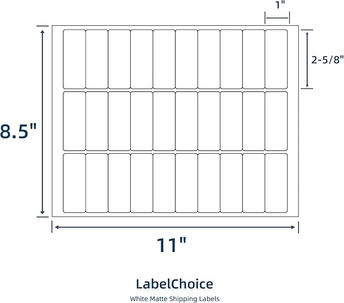 500 Sheets 15000 Pcs 30 Up Labels 1" x2-5/8 Shipping Address Labels for Laser & Inkjet Printers, Mailing Labels 30 per Sheet Return Address Stickers, 30 per Page on US Letter