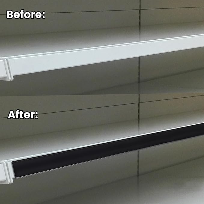 Pro Painter 100 Pack Self-Adhesive Label Strips, 1.25"H Price Tag Holder for Plastic, Metal and Wood Gondola Shelf, Clear Front/Black Back Sign Holder for 48" Long