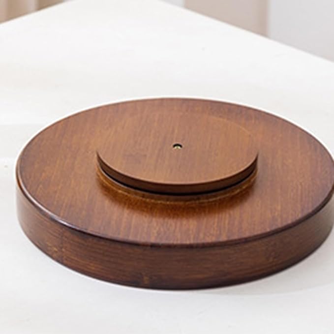 Bamboo Lazy Susan Organizer, 12'' Pantry Organizers with Removable Dividers, Rotating Spice Rack, Large Lazy Susan Turntable Organizer for Cabinet, Kitchen, Bathroom, Table
