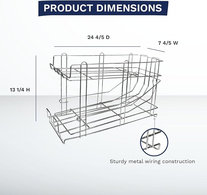 28W-171 FIFO Wire Can Rack, Holds (12) #5 Cans or (8) #10 Cans, Metal Construction, FIFO Design