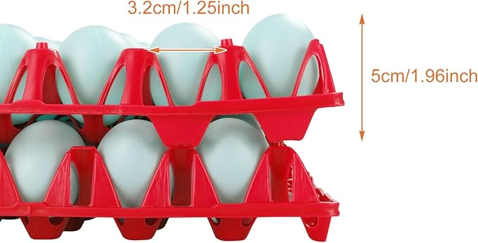CertBuy 12 Pack Eggs Cartons Flats, Plastic Egg Trays, Stackable Egg Flats Plastics Egg Crates for Home Chicken Farmers, Great for Storing and Shipping Eggs