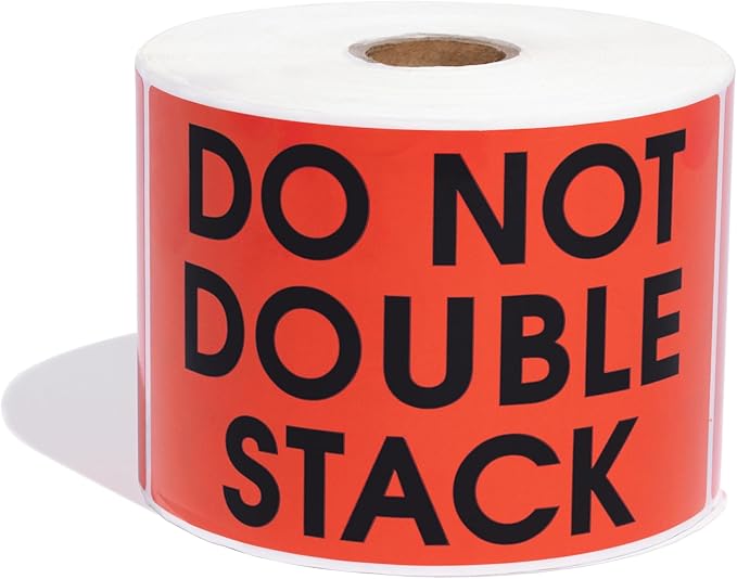 Aegis Adhesives - 3" X 5" Do Not Double Stack Labels - Shipping and Handling Labels with Permanent Adhesive (1 Roll, 500/Roll)