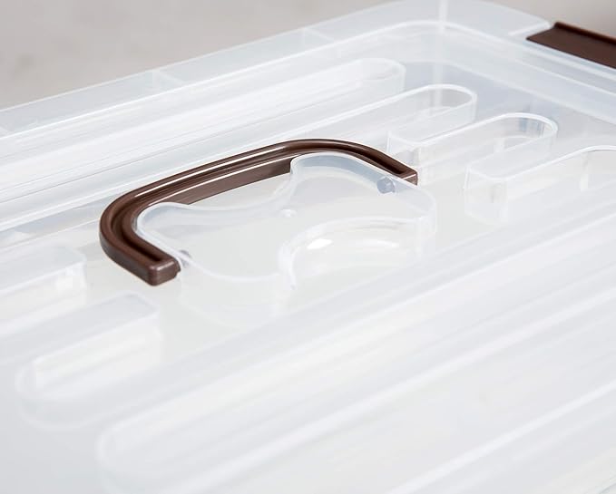 8 Packs Clear Plastic Storage Bins with Lids/Handle, 7 Quart Storage Latch Organize Boxs, Stackable Storage Containers for Organizing